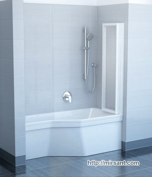 Штора на ванну Ravak VS3 115 белый/transparent