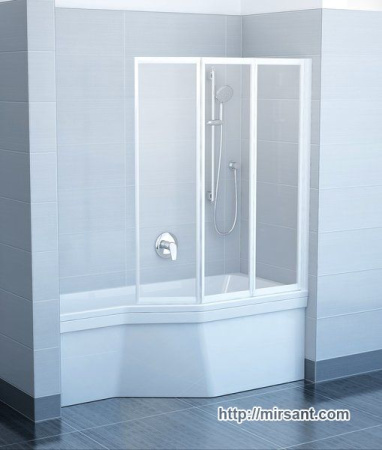 Душевая шторка для ванны Ravak VS3 115 сатин/transparent
