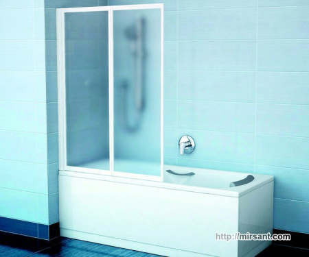 Шторки на ванну Ravak VS2 105 белый/transparent || 
