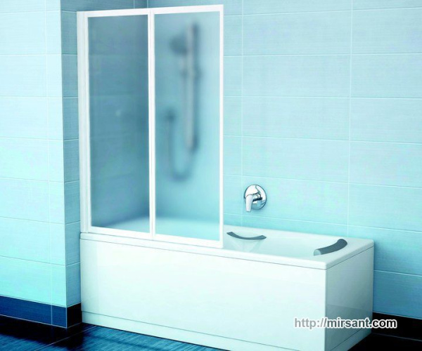 Шторки на ванну Ravak VS2 105 белый/transparent