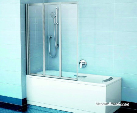 Штора на ванну Ravak VS3 115 белый/transparent