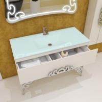 Столешница с умывальником КВАДРО искусственный камень Marsan MALVINE 1200x500