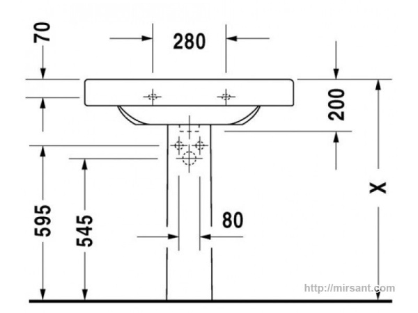 Раковина Duravit Happy D. 0417800000 80 см.