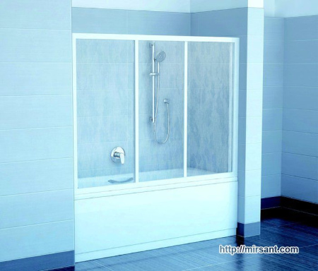Двери душевые на ванну Ravak AVDP3 150 белый/transparent