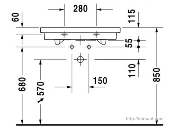 Умывальник Duravit 2nd floor 0491700000 70 см.