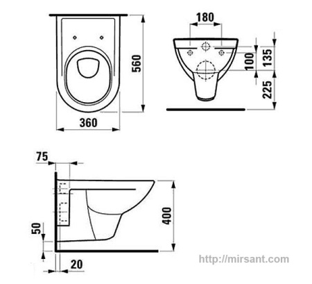 Унитаз Laufen Pro 2095.0 подвесной || 