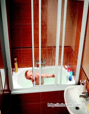 Двери душевые на ванну Ravak AVDP3 150 белый/transparent || 