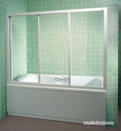 Душевая штора-двери для ванны Ravak ADVP3 120 белый/transparent